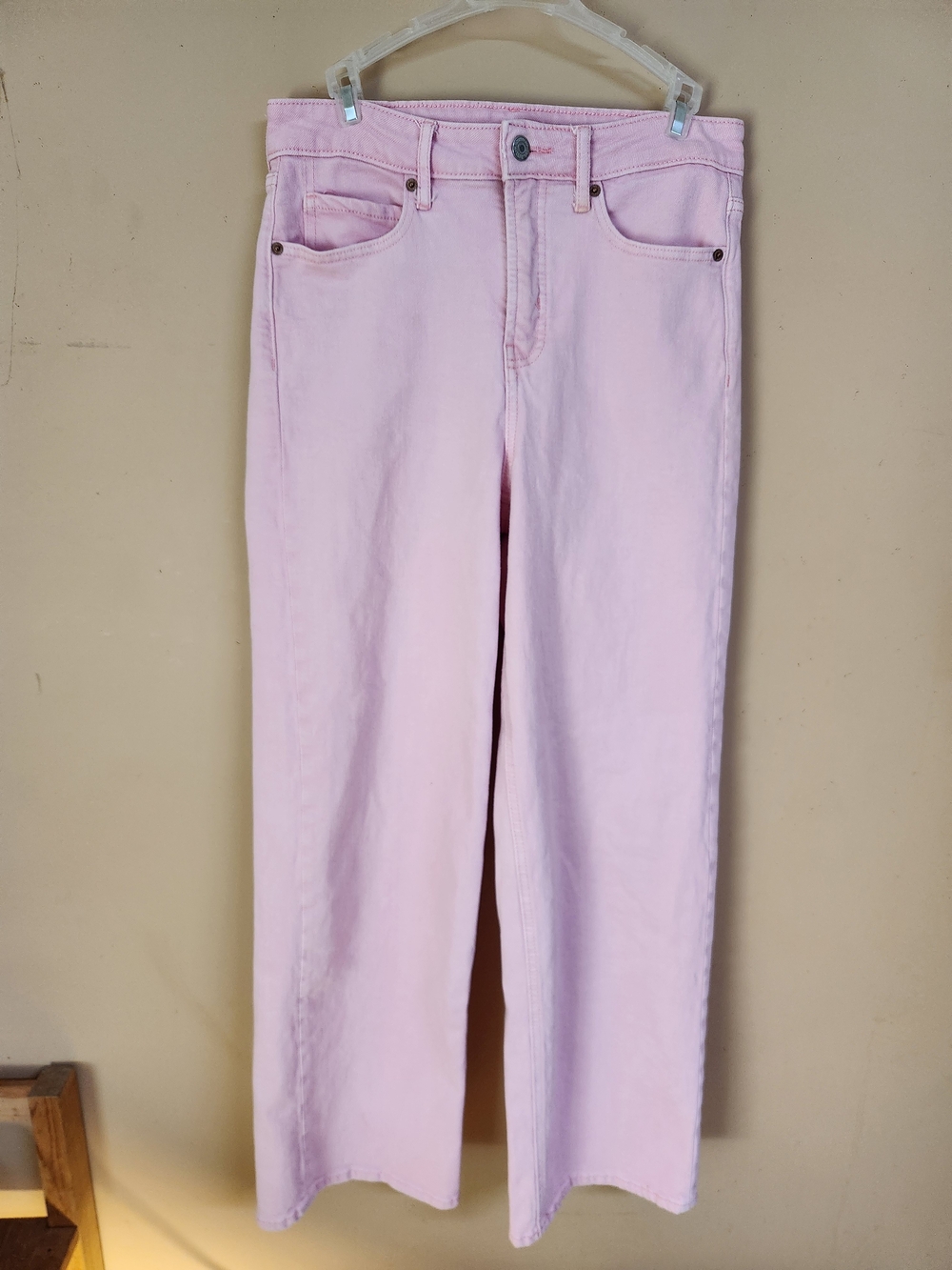 Old Navy Women's Wide Leg Jeans in Light Pink